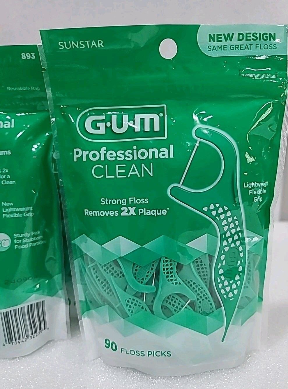 Sunstar GUM Professional Clean Flosser Picks - Fresh Mint, Pack of 90,(2 pack)